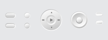Round buttons, white and gray, for website, editable vector illustration. vector illustrationのイラスト素材