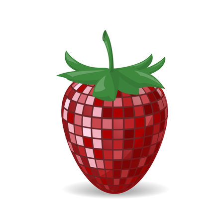 Strawberry Disco ball. Template for poster, invitation, congratulations.のイラスト素材