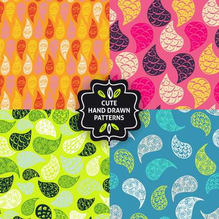 Vector seamless simple pattern set. Modern stylish texture. Repeating abstract background.のイラスト素材