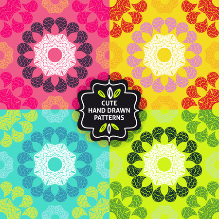 Vector seamless simple pattern set. Modern stylish texture. Repeating abstract background.のイラスト素材