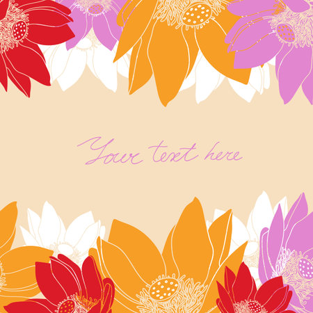 Vector Floral card with place for your text. Stylish background with flower.のイラスト素材