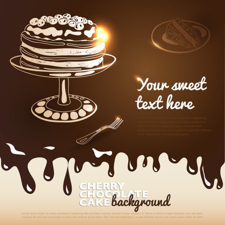 Vector sweet background. Hand drawn illustration. Menu for restaurant and cafeのイラスト素材