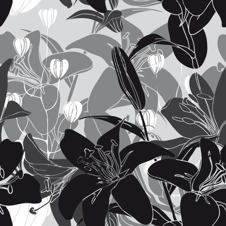 Vector seamless floral pattern. Endless texture with flowers.のイラスト素材