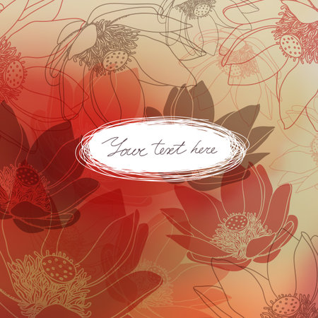 Vector Floral card with place for your text. Stylish background with flower.のイラスト素材