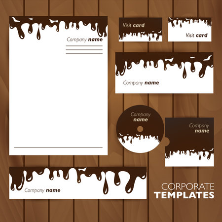 Corporate identity business set design. Abstract background.  Chocolate.のイラスト素材