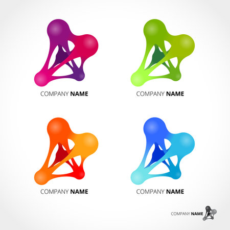 Vector set of abstract metaball elements. Logo Design.のイラスト素材