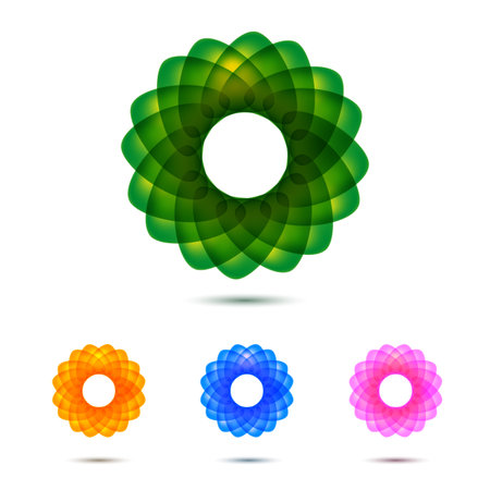 Vector set of abstract circle design elements. Logo.のイラスト素材
