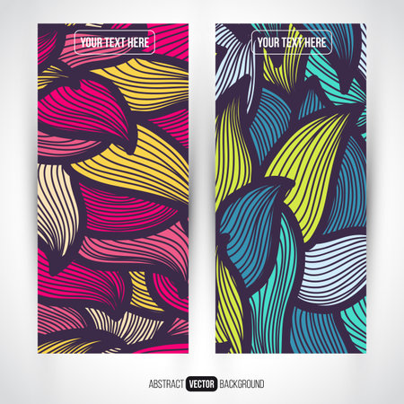 Abstract vector decorative banners set. Series of image. Template frame design for card. Abstract backgrounds.のイラスト素材