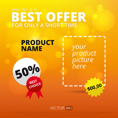Vector sale background. Best offer. Design template.のイラスト素材
