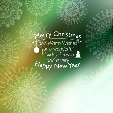 Vector Christmas card with place for your text. Stylish holiday background with snowflakes.のイラスト素材