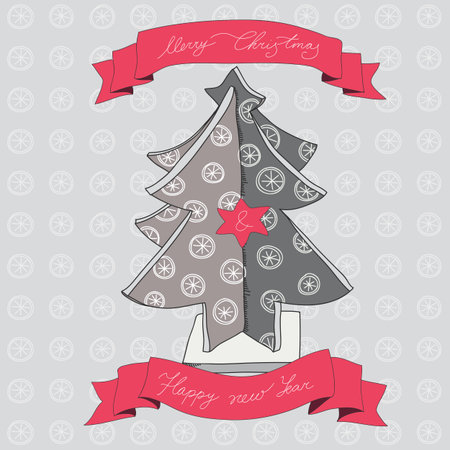 Hand drawn Christmas banners. のイラスト素材