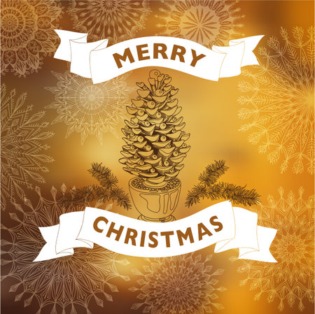 Hand drawn Christmas banners. のイラスト素材