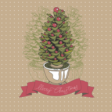 Hand drawn Christmas banners.のイラスト素材