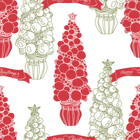 hand drawn Christmas pattern.のイラスト素材