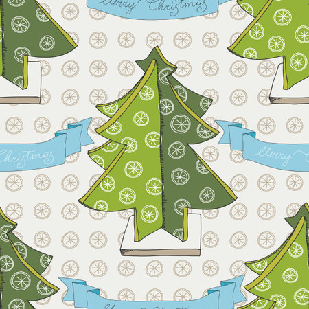 hand drawn Christmas pattern. のイラスト素材