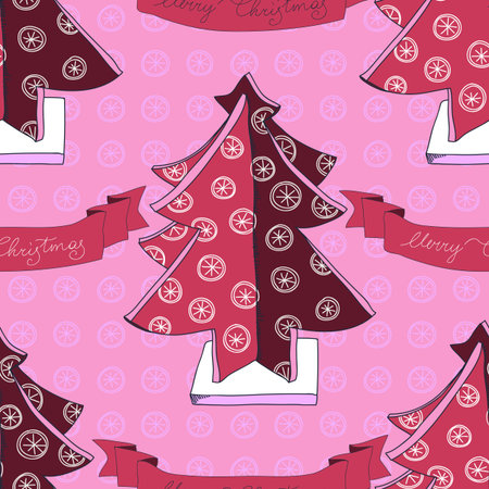 hand drawn Christmas pattern. のイラスト素材
