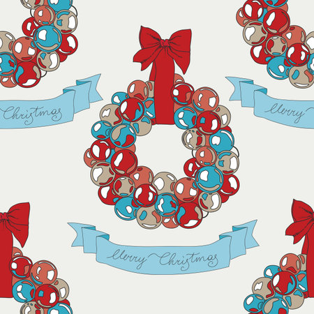 hand drawn Christmas pattern. のイラスト素材