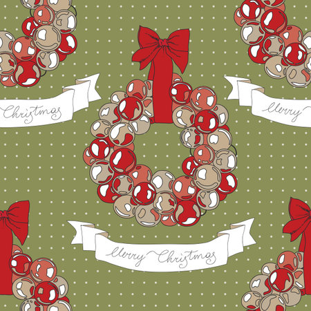 hand drawn Christmas pattern. のイラスト素材