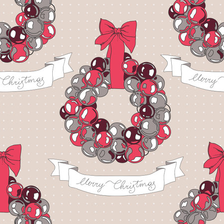 hand drawn Christmas pattern.のイラスト素材