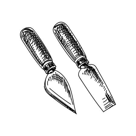 Beautiful vector hand drawn Cheese cutters Illustration.のイラスト素材