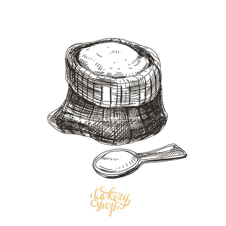Beautiful vector hand drawn bakery Illustration.のイラスト素材