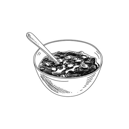 Cranberry sauce hand drawn vector illustrationのイラスト素材