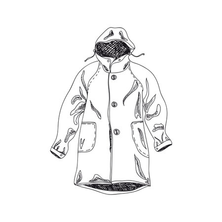 Autumn coat hand drawn vector illustrationのイラスト素材