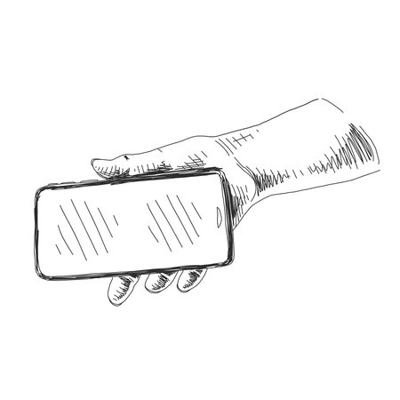 Vector hand drawn hand gestures Illustration. Detailed retro style image. Vintage sketch element for labels, packaging and cards design. Modern background.のイラスト素材