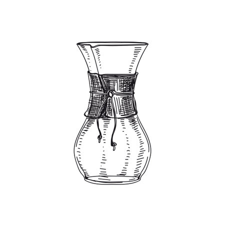 Decanter hand drawn black and whiteのイラスト素材