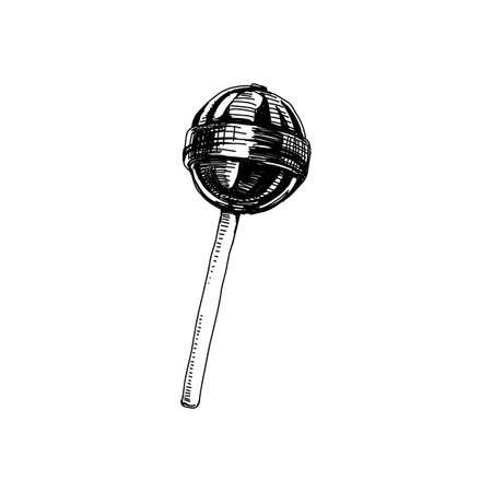 Lollipop candy, retro hand drawn vector illustration.のイラスト素材