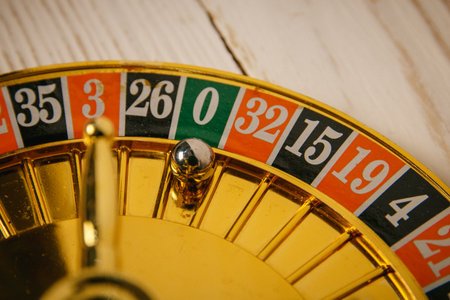 The ball fell to zero on roulette.の写真素材