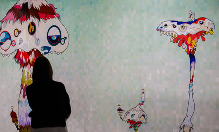 exhibition of works by Takashi Murakami, Garage Museum, January 6, 2018, Russia Moscowのeditorial素材