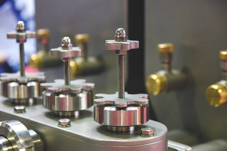 detail closeup of equipment for bakery products.