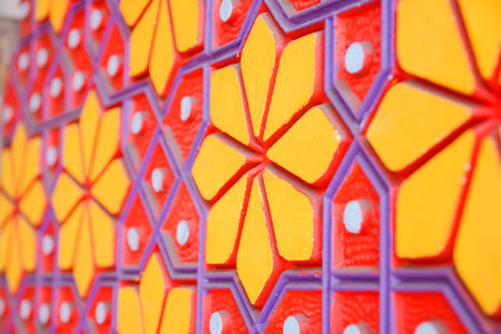 flower ornament yellow flowers mosaic handmade.