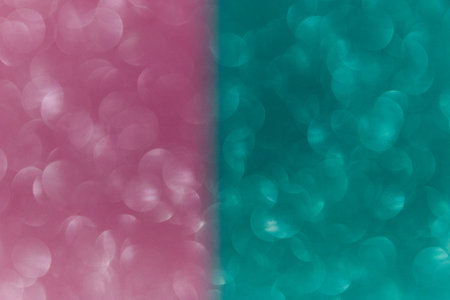 Defocus bright pastel blue and pink shiny background. The view from the top. Minimalism.の写真素材