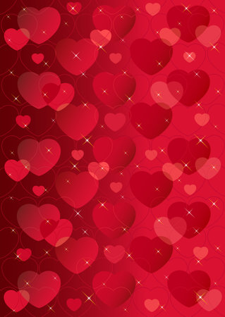Valentine's day background with hearts and starsのイラスト素材