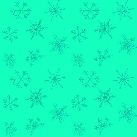 seamless pattern of hand drawn glittering snowflakesの写真素材