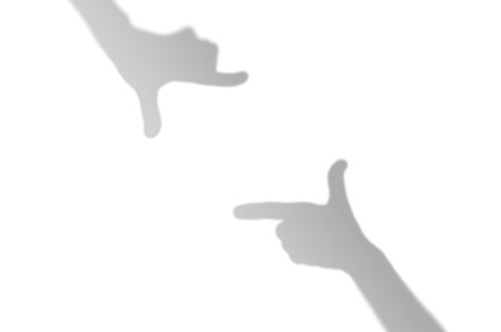 Concept modern abstract background of shadows hand on a white wall. White and Black for overlaying a photo or mockup.の写真素材