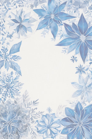 Watercolor Winter Digital Blue Frozen Backgroundの素材