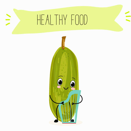 Kuruba fruit, funny fruit cute cheerful characters. Vector hand drawn illustration.のイラスト素材