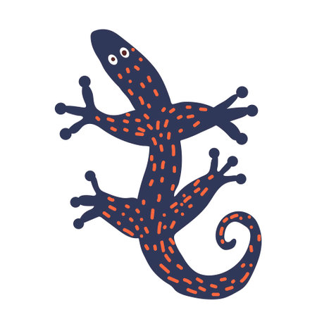 Gecko, lizard. Hand drawn Vector.のイラスト素材