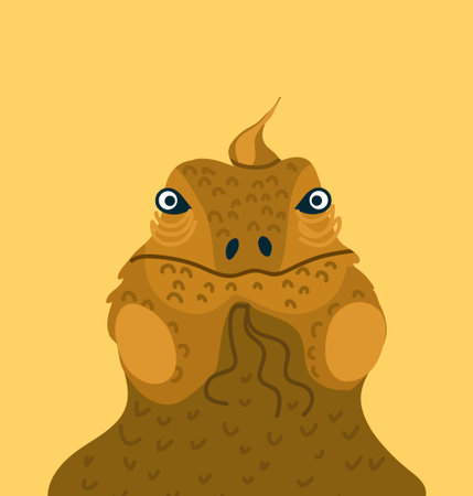 Iguana character avatar, Hand drawn vector illustration.のイラスト素材