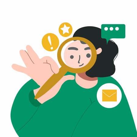 Eye looking through magnifying glass, research concept. Vector hand drawn illustration.のイラスト素材