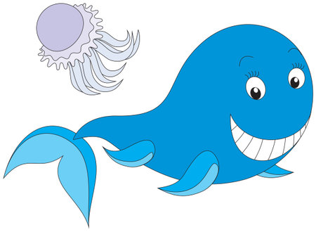 Jellyfish and Whaleのイラスト素材