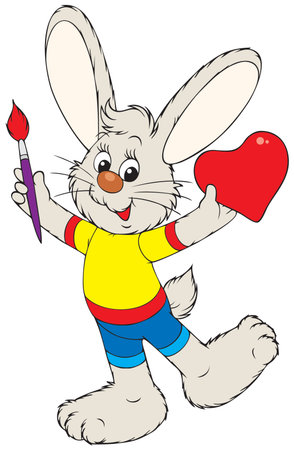 Bunny painterのイラスト素材