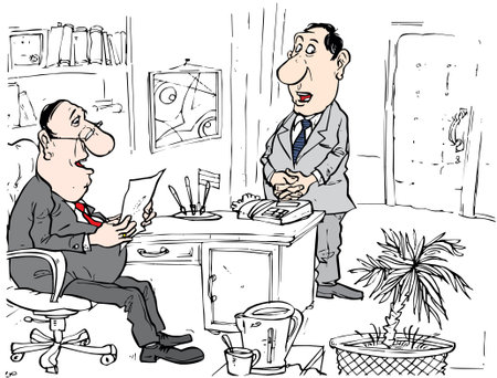 Chief and secretaryのイラスト素材