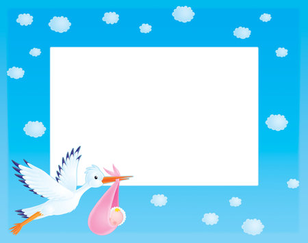 Photo frame "Stork with newborn"の写真素材