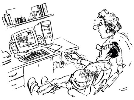Home computer users view websiteの写真素材