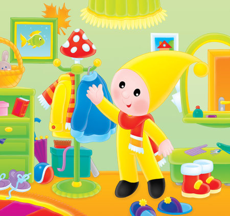 Small gnome dressing to walkの写真素材