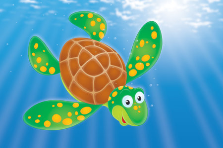 Swimming Turtleの写真素材